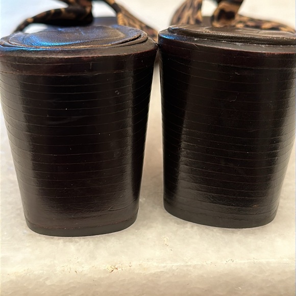 Vintage 90s Ann Taylor mules heel slides, animal print vamp 8.5 - Picture 8 of 8